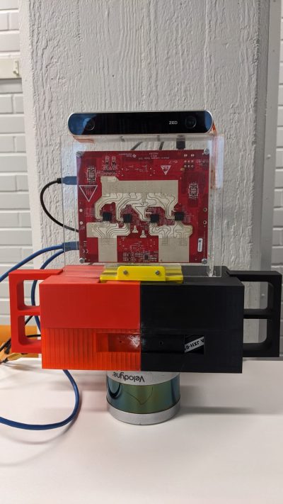 Fig 4 Multi-sensor setup with stereo-camera, lidar and radar